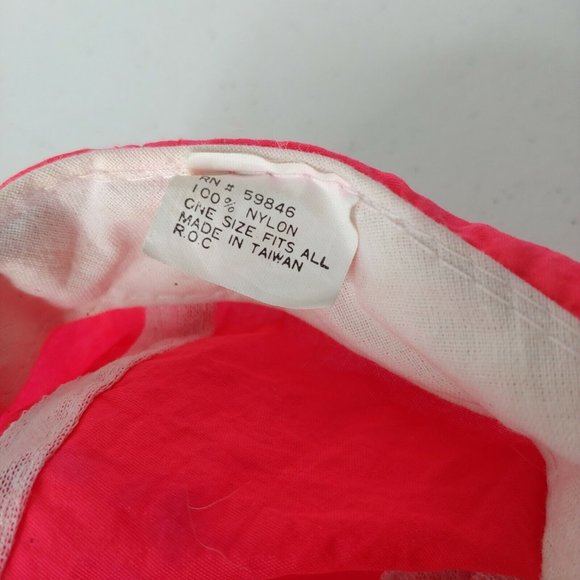 Vintage Cedar Point Pink Neon Nylon Cap Embroidered Retro Has Marks Snap Back - Picture 3 of 12